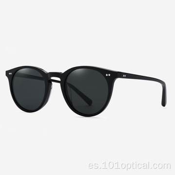 Gafas de sol redondas ultrafinas de acetato para hombre